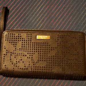 Black, Perforated Kate Spade Wristlet